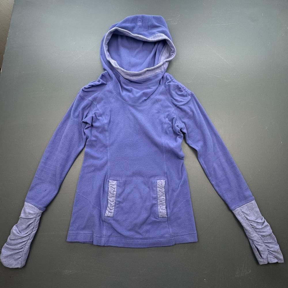 lululemon Women's XS Purple Fleece Hoodie Long Sleeve Cowl Neck Thumbholes Cozy